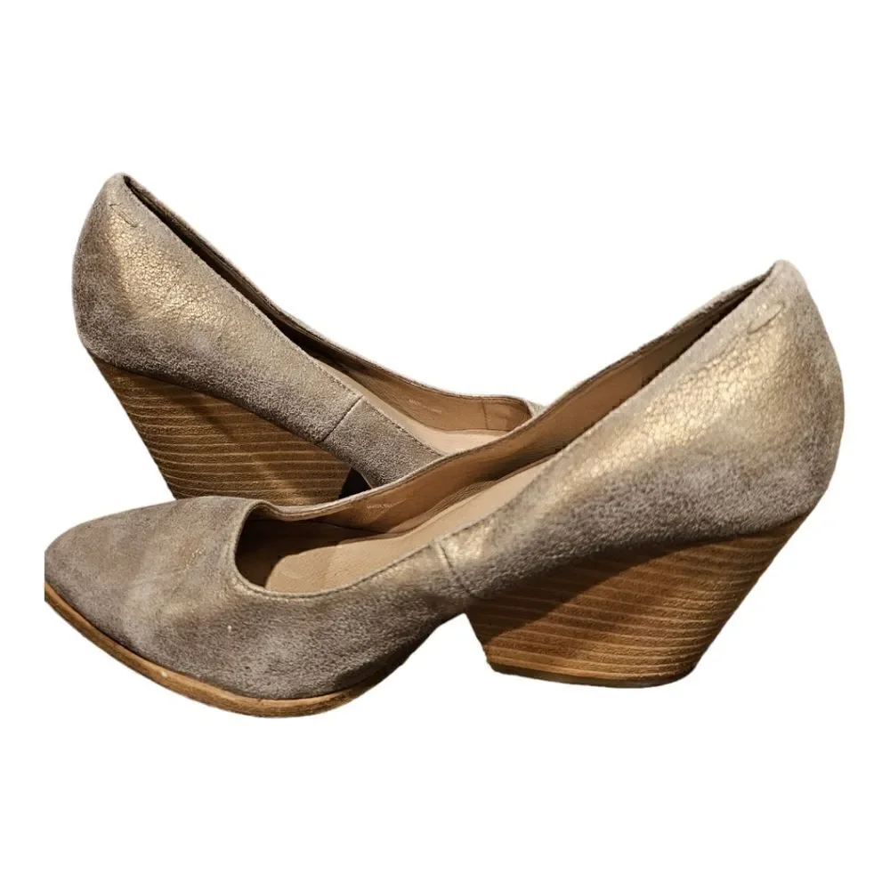 EILEEN FISHER Platinum Hawk‎ Block Heel Pump - Size 7 1/2